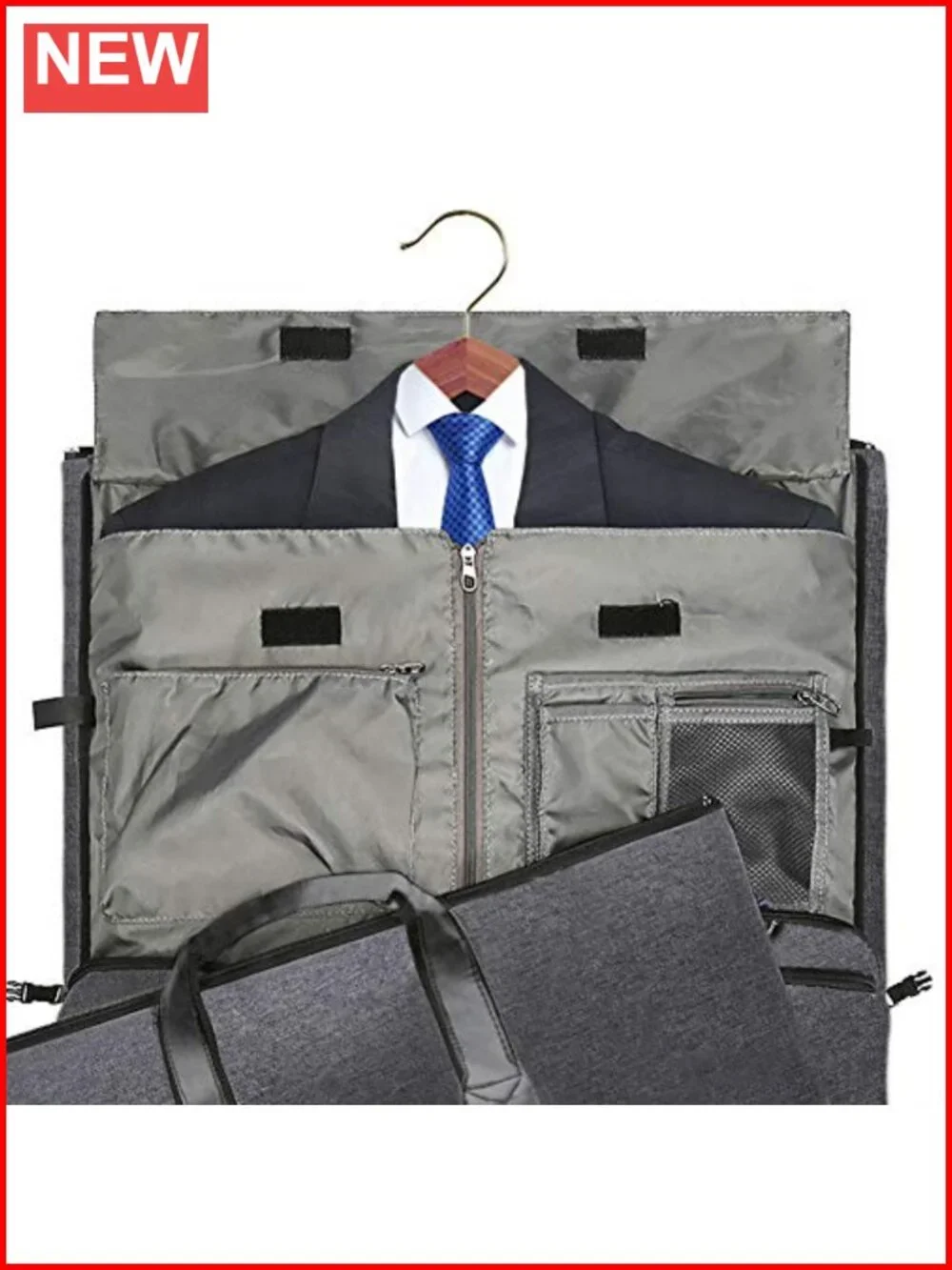 Convertible Garment Bag with Shoulder Strap, 2 in 1 Hanging Suitcase Duffel for